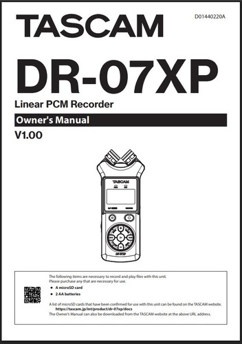 Tascam 07xp manuale - tascam,