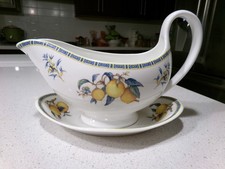 WEDGWOOD CITRONS SALVY BOAT CON SOTTOPIATTO