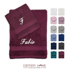 SOLO MIO BASIC Set 2 Asciugamani (Viso + Ospite) personalizzate- Cieffepi Home C