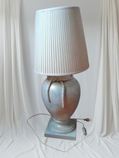 Lampada da Tavolo in Ceramica con Paralume Pieghettato Vintage Y2k 00s 