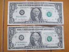 usa 2 banconote da 1 dollaro serie B del 1988 e del 1999 usati