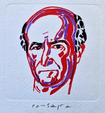 Pietro Consagra - Fotolitografia orig. serie Autoritratti Bolaffi num. e firmata