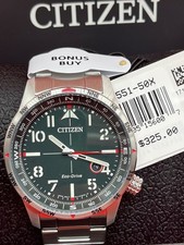 🔥 CITIZEN Eco-Drive AVION Pilot Aviator Stainless Steel Men's Watch BM7551-50X