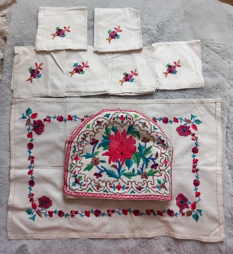 Vtg 1940s embroidered tray - vtg,