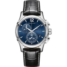 Orologio da uomo al quarzo cronografo blu HAMILTON Jazzmaster H32612741 mai u...
