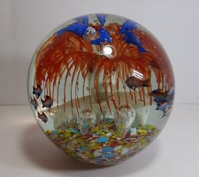 Grande  Sfera Acquario Vintage Vetro Murano Medusa Pesci cm17 Medusa Pesci Bolle
