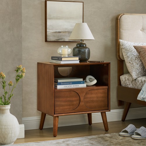 Mid century fluted nightstand - century,