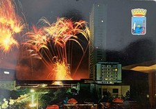 Cartolina Cesenatico Forlì Fuochi d’artificio Dancing Caravella viaggiata