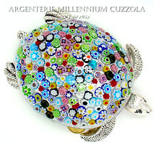 TARTARUGA Vetro Murano Argento Murrine Regalo Tortue Tartarughe Silver Turtles