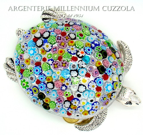 Tartaruga vetro murano - tartaruga, argento