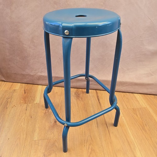 Sgabello metallo blu - sgabello,