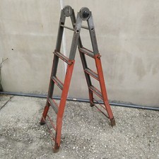 SCALA SCALETTA VINTAGE IN ACCIAIO ALLUNGABILE ESTENSIBILE E PIEGHEVOLE 