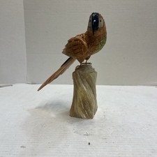 Pappagallo in marmo intagliato a mano 9"