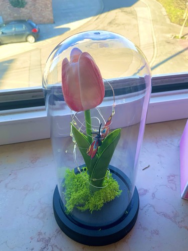 Tulipano rosa vetro - vetro, di