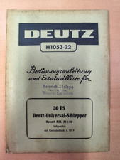 Manuale uso e manutenzione ORIGINALE Deutz 30cv F2L 514/53 lista ricambi trattore MK6