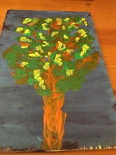 PICCOLO QUADRO DIPINTO A MANO ACRILICO SU LEGNO DI cm 10 X 15 firmato