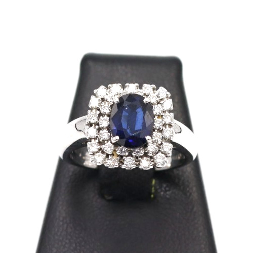 Anello margherita quadrata con