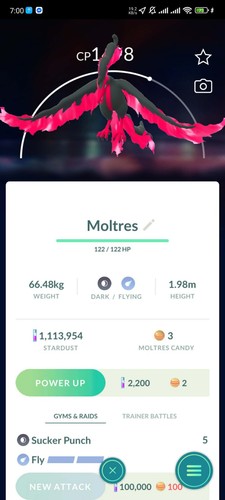 Galarian moltres sotto 1500 - cp,