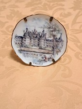Piattino miniatura porcellana Limoges Castello di Chambord 