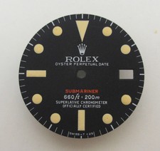 ~ Rolex vintage #1680 ROSSO Submariner RARO 660 piedi nero opaco quadrante rifinito ~