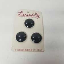 Vintage Lansing Shank Button New Old Stock Black 7/8" 