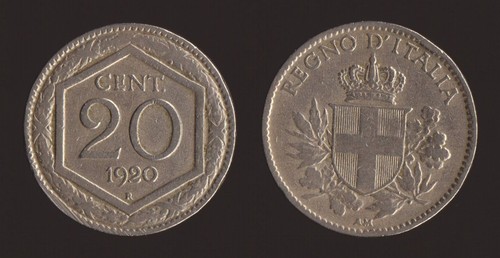 Centesimi 1920 esagono - 20,