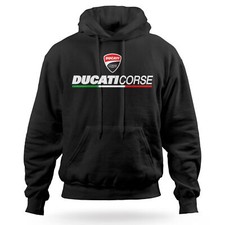 Felpa Ducati Corse Maglia con Cappuccio Personalizzata Bianca Nera S M L XL XXL