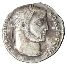 Colpo d'argento d'oro Aureo Massimino II Impero Romano 311-313 d.C. Tessalonica