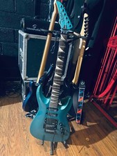VESTER 80s Hard'N'Heavy Guitar metallic green color (+ Ibanez case)