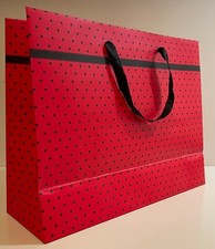 BORSA REGALO DI CARTA ROSSA CON PUNTINI NERI