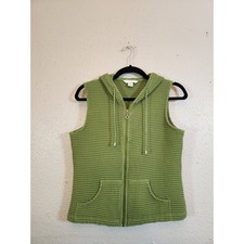 Gilet donna CBK Sport verde waffle maglia outdoor senza maniche con cappuccio taglia small
