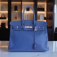 Borsa Hermes Birkin 35 blu