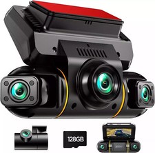 Dash Cam 4 Canali 1080P 360° Panorama Auto DVR Visione Notturna Auto Telecamera 128G Scheda