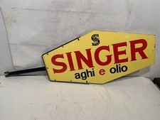 Insegna pubblicitaria bifacciale Singer vintage