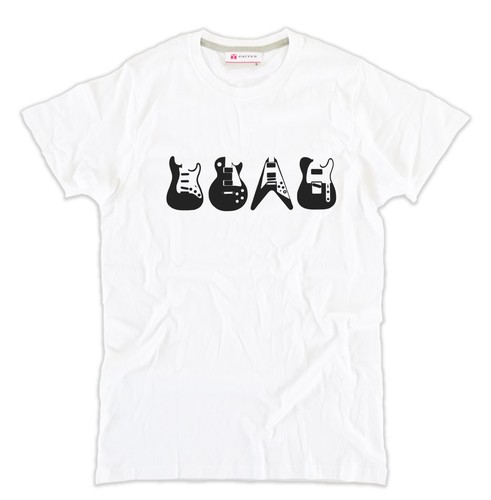 Shirt bianca chitarra - t-shirt,