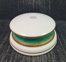 trussardi scatola ceramica con coperchio con base verde e oro ø cm 10 x 4h