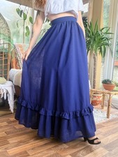 Maxi gonna vintage anni 70 blu