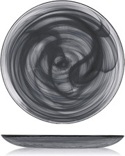 6 Piatti in Vetro Alabastro Nero Frutta 21