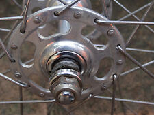 Mozzo pista ruota anteriore completo vintage cerchio Campagnolo Record Nisi Ruota Anteriore