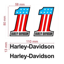 4 Adesivi Compatibili Harley Davidson in Stile 1 American Flag - Prespaziati