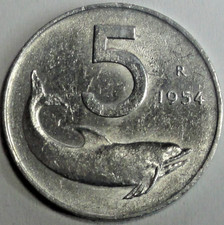 Italia 5 Lire 1954 - Delfino
