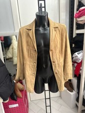 Giacca In Pelle Di Renna Donna Woman Tg44 Beige LLV1451