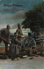 Ak 1.WK Unsere Artiglieria Pistola Del Campo Soldati 1916 Gelaufen Patriotika