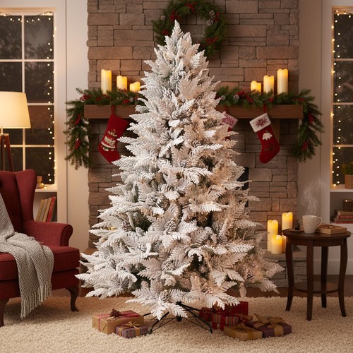 Albero natale innevato - albero,