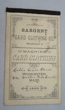 1882 Sargent Card Clothing
