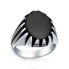 Onice Nera Gemma Uomo Anello
