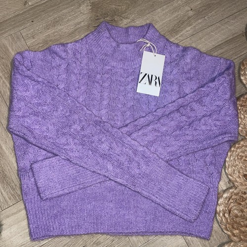 Maglione zara viola lavorato - zara,