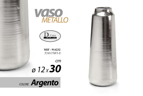 Vaso fiori metallo argento
