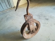 Carrucola antica da pozzo 18 cm con gancio