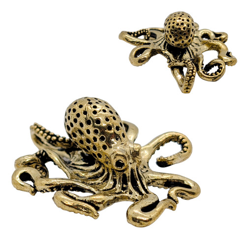 Brass copper octopus figure - copper,